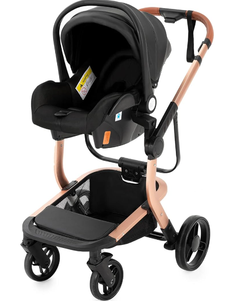 Carucior 3 in 1, Geanta de scutece, Suspensie pe roata si cadru, Bubu-Still, Sun-NEGRU [5]