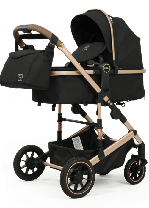 Carucior 3 in 1, Kidilo, cu suspensii, Geanta termica pentru accesorii si salteluta, Landou reversibil, Cadru aluminiu, A10 [4]