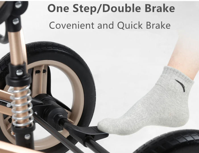 Carucior 3 in 1, Kidilo, cu suspensii, Geanta termica pentru accesorii si salteluta, Landou reversibil, Cadru aluminiu, A10 [8]