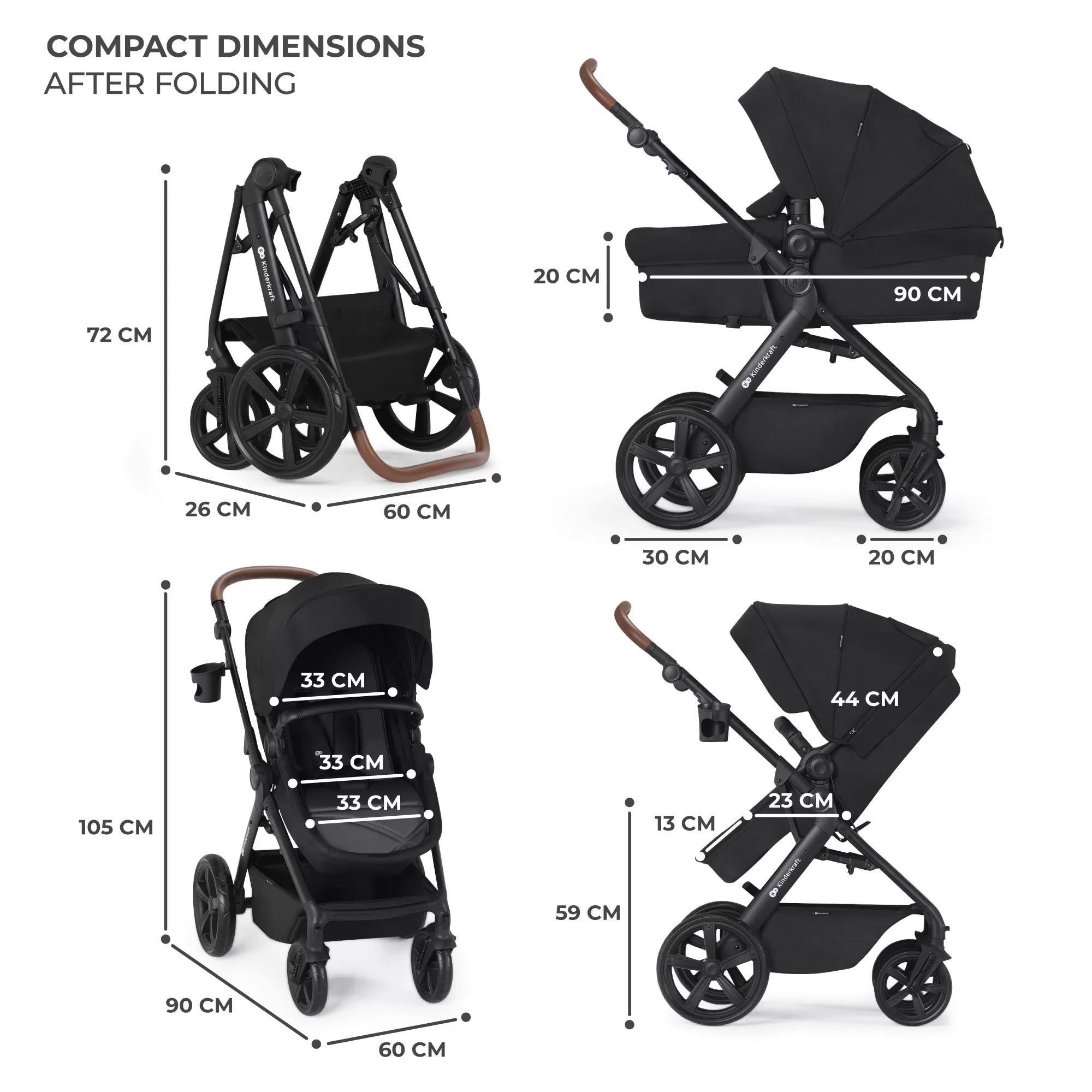 CARUCIOR 3 IN 1 KINDERKRAFT A-TOUR, BLACK [12]