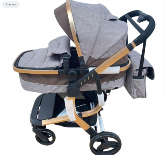 Carucior 3 in 1, Modul sport transformabil din landou plus scoica, Plasa de insecte si geanta de scutece, COD 517 [2]