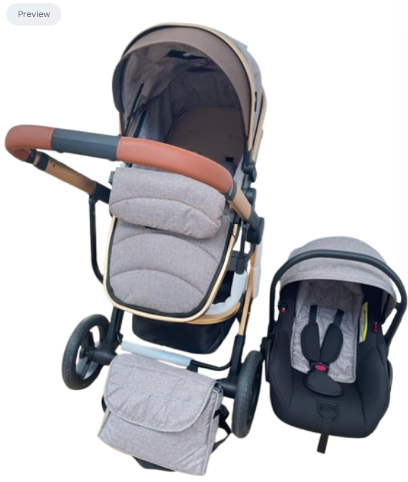 Carucior 3 in 1, Modul sport transformabil din landou plus scoica, Plasa de insecte si geanta de scutece, COD 517 [3]