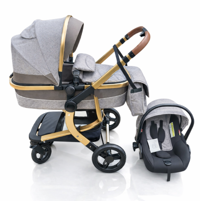 Carucior 3 in 1, Modul sport transformabil din landou plus scoica, Plasa de insecte si geanta de scutece, COD 517 [2]