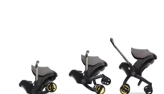 Carucior 3 in 1 pentru copii, Cu scoica auto, Parasolar extensibil cu UPF 50+, Ultrapliabil, Aprobat pentru transport avion, Maner telescopic si reversibil, Pozitie de somn, gri [6]