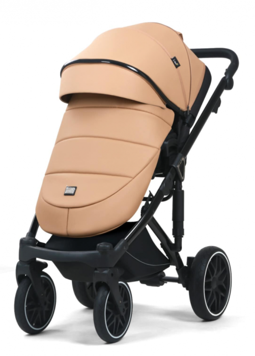 Carucior 3 in 1, Geanta de scutece, Suspensie pe roata, landou reversibil, Bubu-Still, Sun-Gri sidef [3]