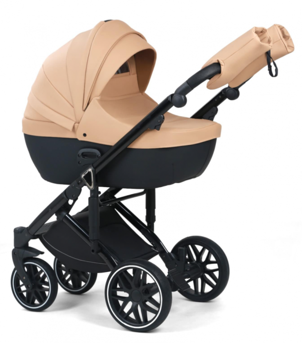 Carucior 3 in 1, Geanta de scutece, Suspensie pe roata, landou reversibil, Bubu-Still, Sun-Gri sidef [2]