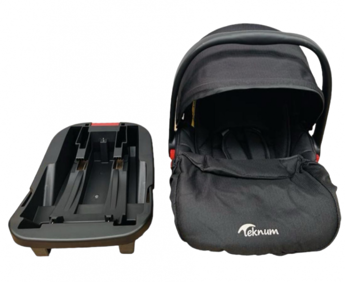 Carucior 3 in 1, Teknum, cu suspensii, Geanta pentru accesorii si salteluta, negru [7]