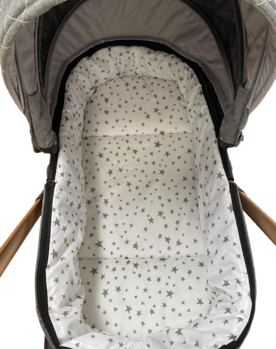 Carucior Bubu-Still, 3 in 1 , 3 piese distincte, suspensie pe roata, reversibil, bej [12]