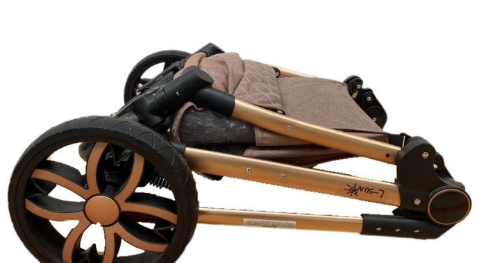 Carucior Bubu-Still, 3 in 1 , 3 piese distincte, suspensie pe roata, reversibil, Gri [12]