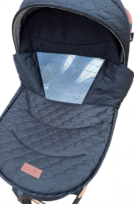 Carucior Bubu-Still, 3 in 1 , 3 piese distincte, suspensie pe roata, reversibil, Negru [5]