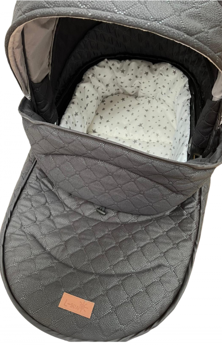 Carucior Bubu-Still, 3 in 1 , 3 piese distincte, suspensie pe roata, reversibil, Negru [12]