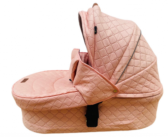 Carucior Bubu-Still, 3 in 1 , 3 piese distincte, suspensie pe roata, reversibil, Roz [3]