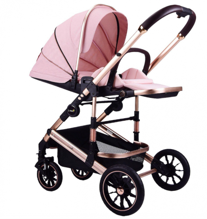 Carucior copii, 0-36 luni, Cu suspensii, Landou reversibil, Pozitie de somn si sezut, Roata cauciuc [5]