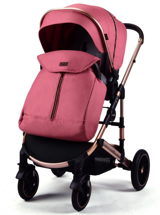 Carucior copii, 0-36 luni, Cu suspensii, Landou reversibil, Pozitie de somn si sezut, Roata cauciuc, Rosu [9]