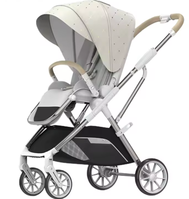 Carucior copii, 0-36 luni, sarcina maxima 22 kg, Landou reversibil, Colectie Lux, Geanta de scutece, Alb unt [17]