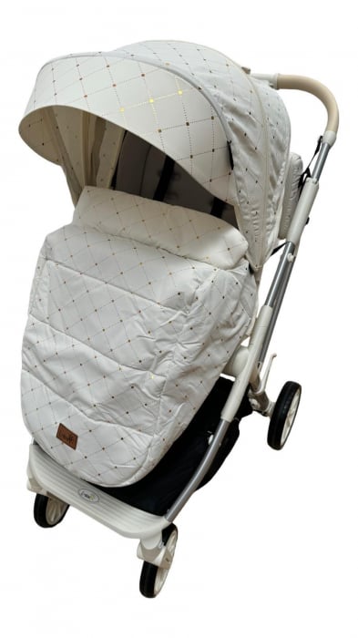 Carucior copii, 0-36 luni, sarcina maxima 22 kg, Landou reversibil, Colectie Lux, Geanta de scutece, Alb unt [3]