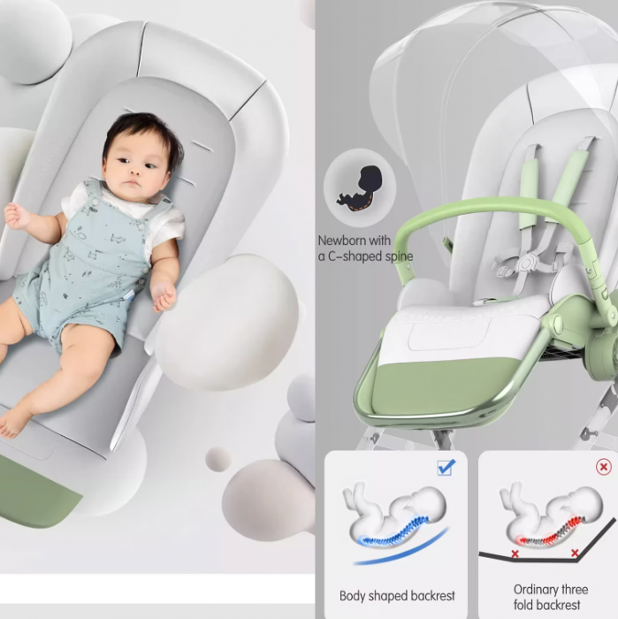 Carucior copii, 0-36 luni, sarcina maxima 22 kg, Landou reversibil, Colectie Lux, Geanta de scutece [10]