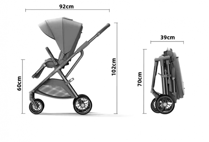 Carucior copii, 0-36 luni, sarcina maxima 22 kg, Landou reversibil, Colectie Lux, Geanta de scutece [8]