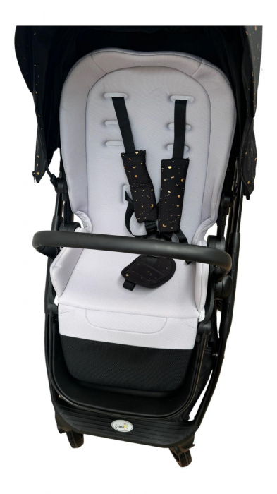 Carucior copii, 0-36 luni, sarcina maxima 22 kg, Landou reversibil, Colectie Lux, Geanta de scutece, negru auriu [4]