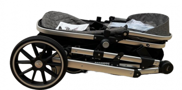 Carucior copii, 2 in 1, multifunctional,  Matlasat, Pliere compacta tip carte, suspensie roti [6]