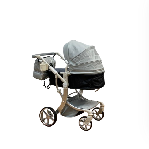 Carucior copii, 3 in 1, colectia Lux, suspensii duble si accesorii incluse, gri [5]