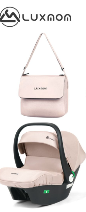 Cărucior copii, 3 în 1, Luxmom, Dublu reversibil, saltea inclusa, Geanta inclusa, Manusi de iarna, Roti antieroziune off-road, Husa de ploaie si insecte [3]