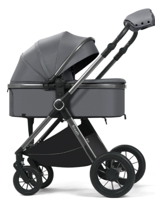 Cărucior copii, 3 în 1, Luxmom, Dublu reversibil, saltea inclusa, Geanta inclusa, Manusi de iarna, Roti antieroziune off-road, Husa de ploaie si insecte [6]