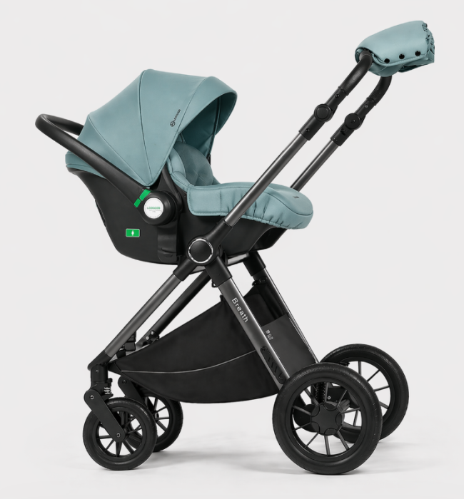 Cărucior copii, 3 în 1, Luxmom, Dublu reversibil, saltea inclusa, Geanta inclusa, Manusi de iarna, Roti antieroziune off-road, Husa de ploaie si insecte [8]