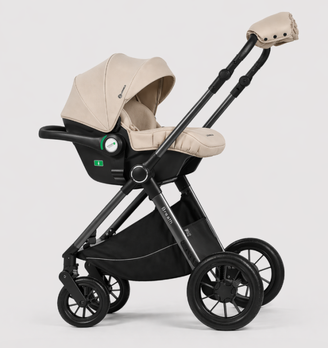 Cărucior copii, 3 în 1, Luxmom, Dublu reversibil, saltea inclusa, Geanta inclusa, Manusi de iarna, Roti antieroziune off-road, Husa de ploaie si insecte [6]