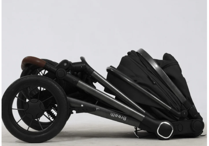 Cărucior copii, 3 în 1, Luxmom, Dublu reversibil, saltea inclusa, Geanta inclusa, Manusi de iarna, Roti off-road, Husa de ploaie si insecte, negru [3]