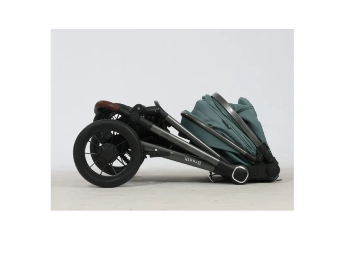 Cărucior copii, 3 în 1, Luxmom, Dublu reversibil, saltea inclusa, Geanta inclusa, Manusi de iarna, Roti off-road, Husa de ploaie si insecte, verde [5]