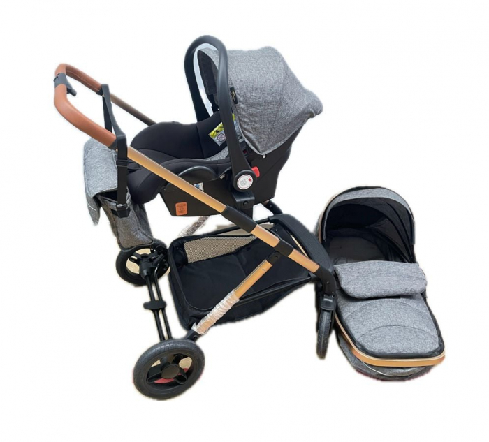 Carucior copii, 3 in 1, ultrapliabil si cu landou reversibil, cu perna reductoare in interior [3]