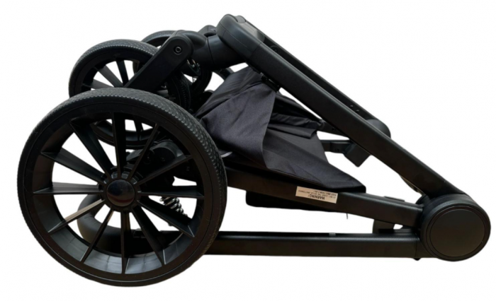 Carucior copii, 3 piese distincte, Husa de iarna, Ghiozdan detasabil, Landou reversibil, Colectie Lux, Negru [12]