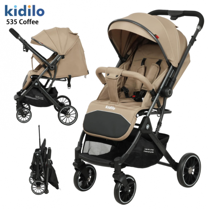 Carucior Copii , sport cu pozitie de somn, pliere troler, Spatar reglabil, Tehnologia One-Hand Folding, Cod 535, copertina extensibila, maner reversibil [1]