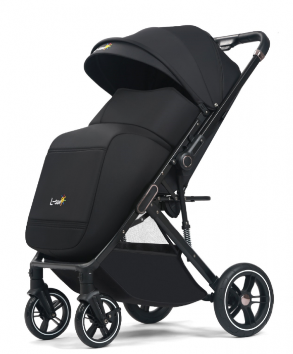 Carucior Copii , sport cu pozitie de somn, pliere automata cu o mana, Spatar reglabil, Tehnologia One-Hand Folding, copertina extensibila, maner reversibil, husa de picioare si geanta [2]