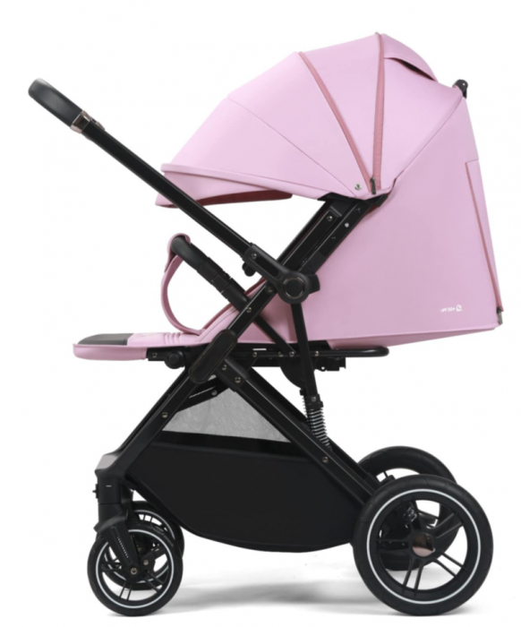 Carucior Copii , sport cu pozitie de somn, pliere troler, Spatar reglabil, Tehnologia One-Hand Folding, copertina extensibila, maner reversibil, husa de picioare si geanta, roz [3]