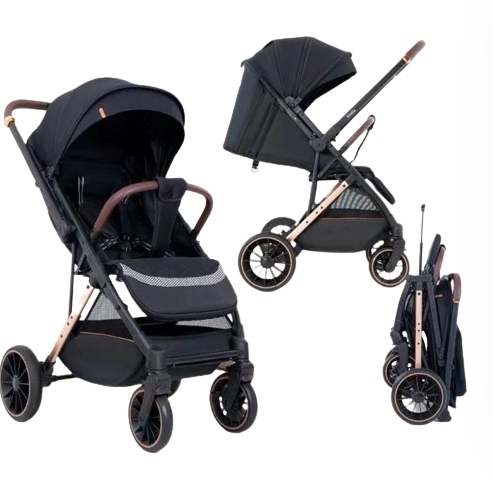 Carucior Copii, Tip sport cu pozitie de somn, Pliere Troller, Spatar reglabil, REVERSIBIL, Tehnologia inovatoare One-Hand Folding, Kidilo, negru [5]