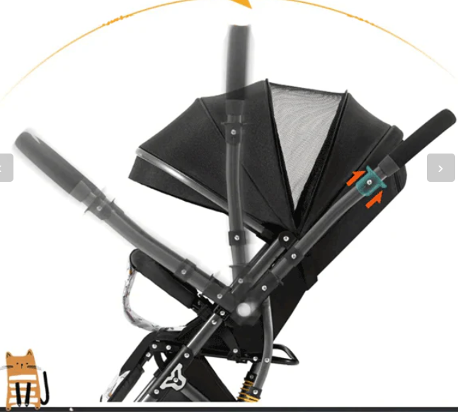 Carucior Copii,Tip sport cu pozitie de somn, Troller, Spatar reglabil prin centura, strangere compacta, Maner reversibil, Cu suspensii [3]