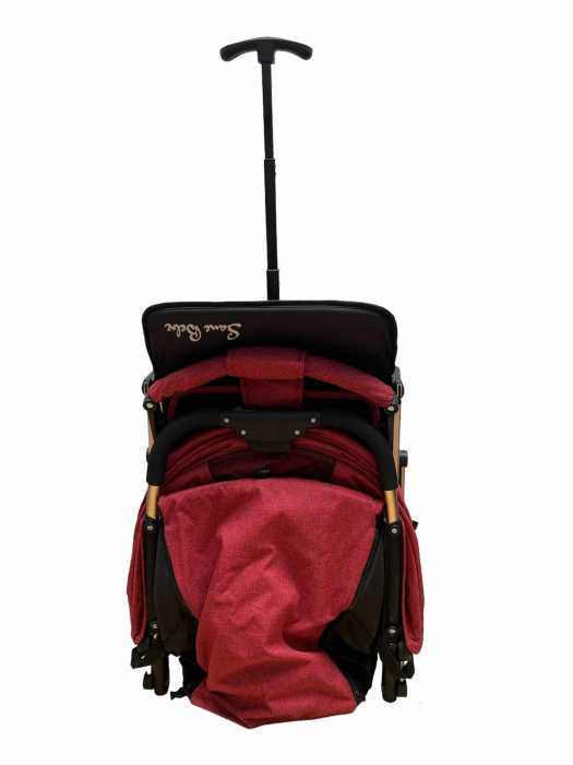 Carucior Copii,Tip sport cu pozitie de somn, Troller, Spatar reglabil prin centura, strangere compacta, rosu [3]