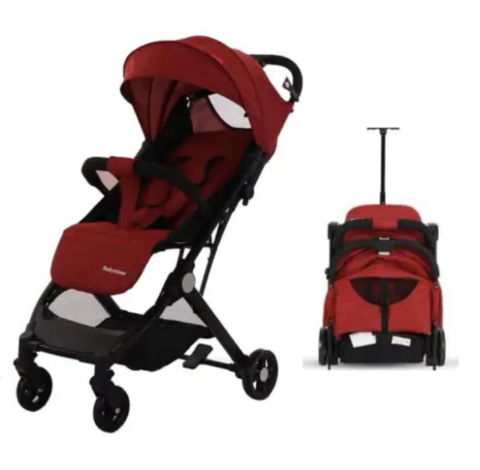 Carucior Copii,Tip sport cu pozitie de somn, Troller,Transport pe avion,Tehnologia inovatoarea One-Hand Folding, Rosu si Gri [2]