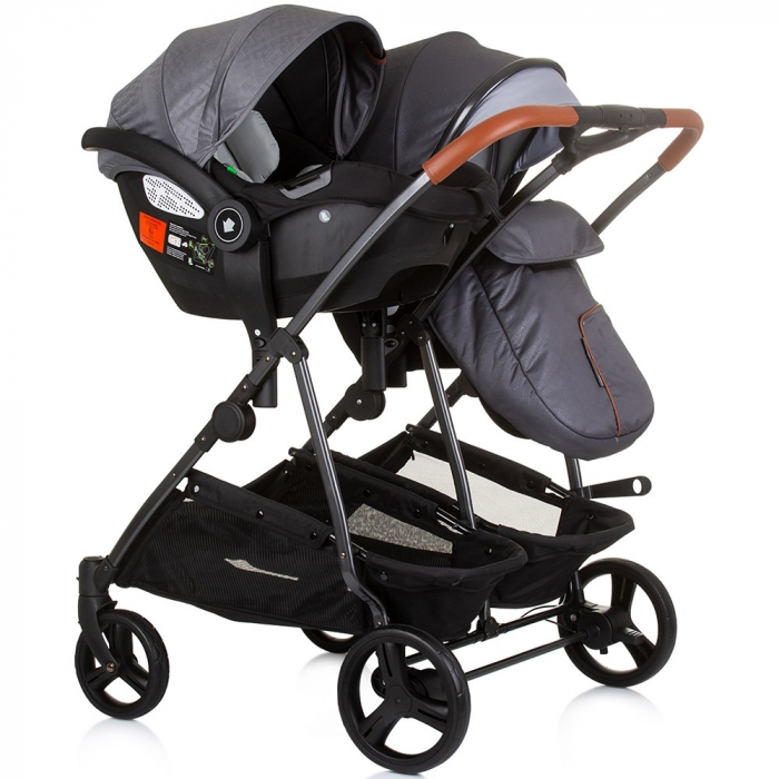 Carucior gemeni Chipolino Duo Smart 3 in 1 silver grey [10]