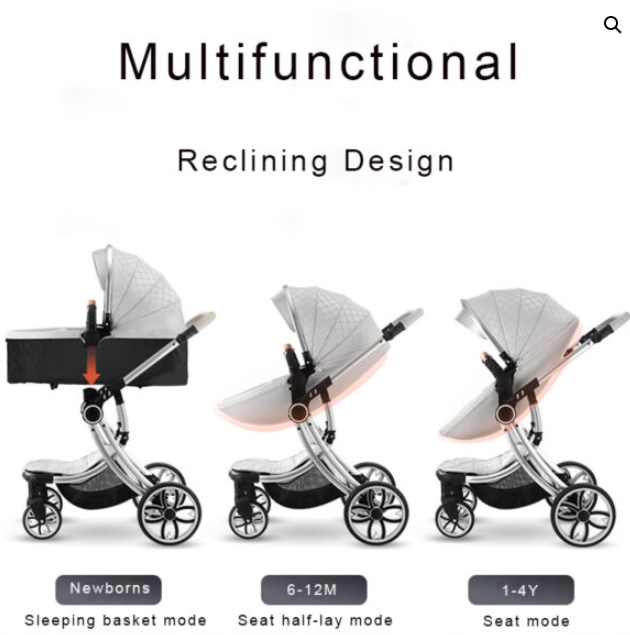 Carucior multifunctional 2 in 1,Forma anatomica pentru landou,Suspensie dubla,rosu [11]