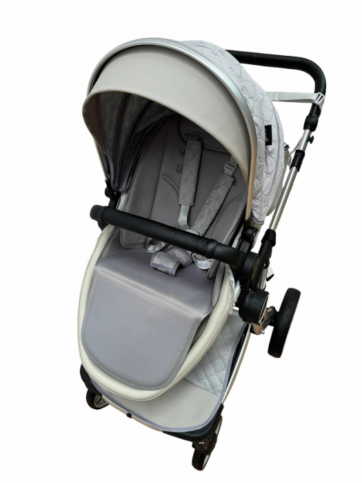 Carucior multifunctional 3 in 1, Forma anatomica pentru landou, Suspensie dubla si Geanta scutece [3]