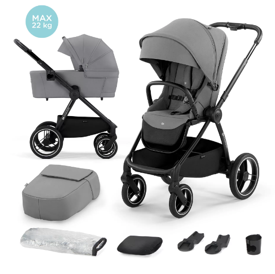 Carucior pentru bebelusi 2 in 1 KinderKraft - Nea, Platinium Grey [1]