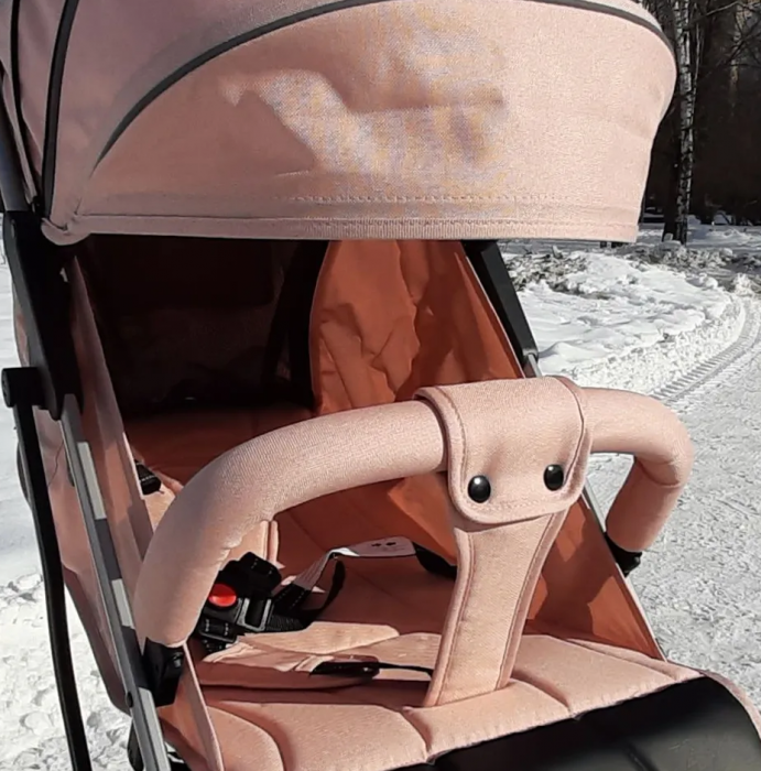 Carucior pentru bebelusi, Bubu-Still, cu pozitie de somn, 0-36 luni, cu husa impermeabila pentru picioare, roz [4]