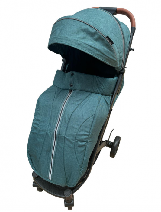 Carucior sport, tip troler, Cu husa de iarna detasabila, Roti cauciuc, Strangere ultracompacta, S1, Verde smarald [6]