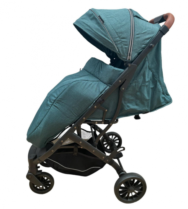 Carucior sport, tip troler, Cu husa de iarna detasabila, Roti cauciuc, Strangere ultracompacta, S1, Verde smarald [7]