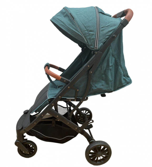 Carucior sport, tip troler, Cu husa de iarna detasabila, Roti cauciuc, Strangere ultracompacta, S1, Verde smarald [4]