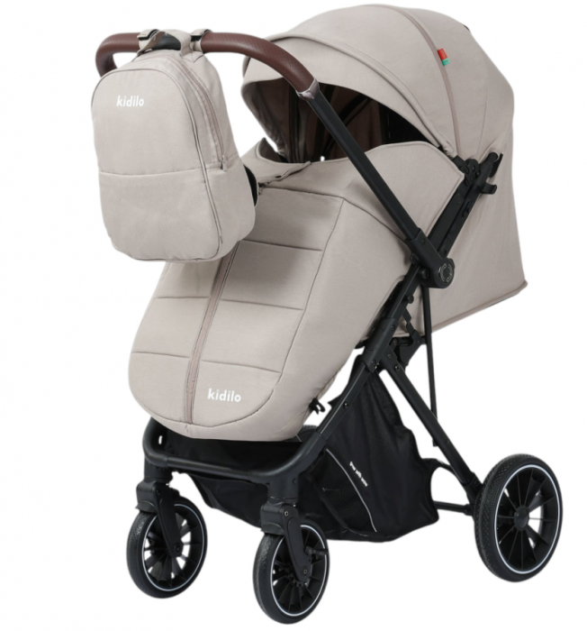 Carucior sport, Kidilo, Pentru toamna-iarna, Husa de picioare, Copertina extensibila, Bej [2]