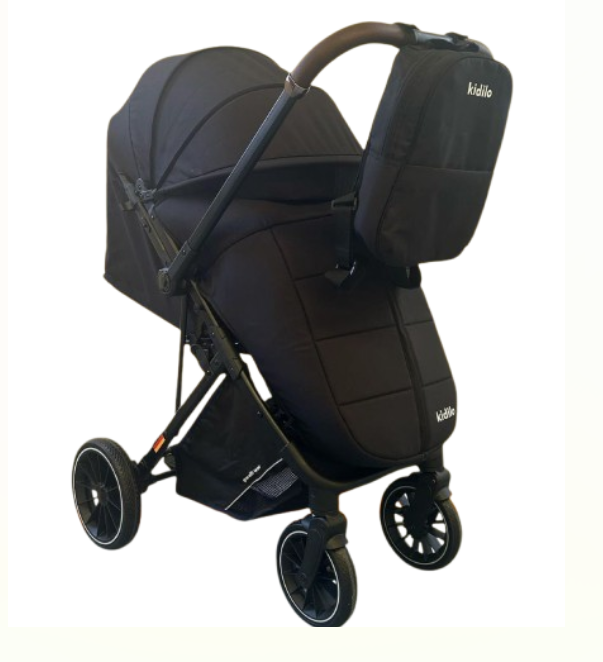 Carucior sport, Kidilo, Pentru toamna-iarna, Husa de picioare, Copertina extensibila, Negru [3]